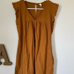 Wishlist babydoll short sleeve rust dress size M